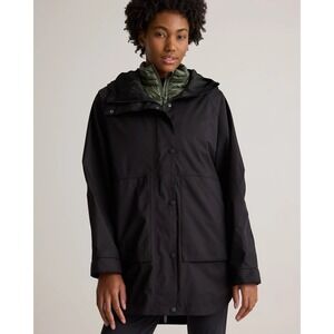 Quince Weatherproof Oversized Rain Jacket True Black XS New With Tags